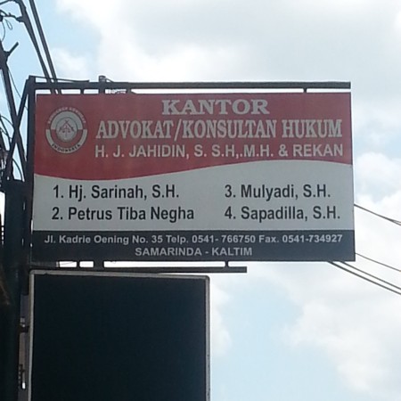 Kantor Advokat/Konsultan Hukum H. J. Jahidin, S. S.H,. M.H. & Rekan - Samarinda, Kalimantan Timur